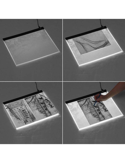 imagem de Mesa de Desenho LED retroiluminado tamanho  A3 Preto2