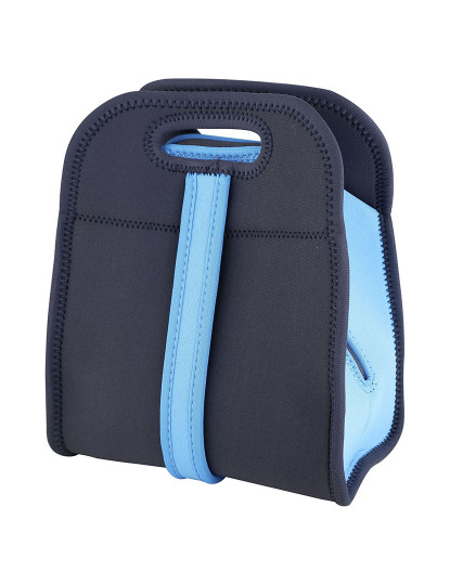 imagem de Saco porta alimentos 22,5x14x27cm neoprene andando azul/cinza1