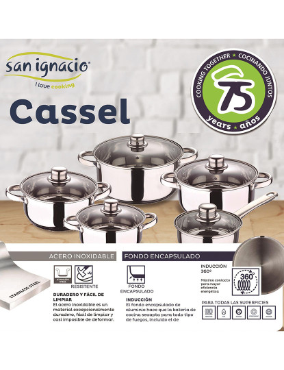 imagem de Conjunto de panelas de aço inoxidável San Ignacio Cassel de 12 peças com conjunto de panelas (18,20,22,24,26,28 cm) Bergner Professional Chef Copper Plus2