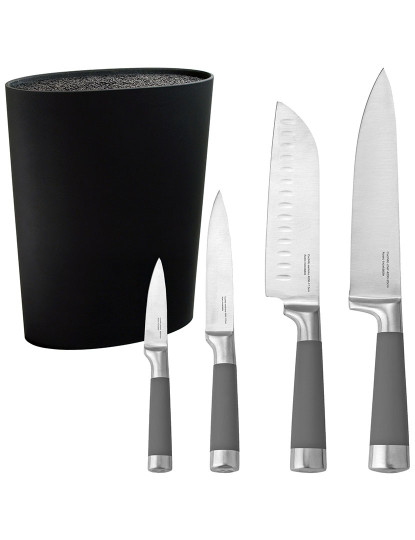 imagem de Conjunto de tacoma lavável universal, grande capacidade e conjunto de 4 facas San Ignacio premium: chef, santoku, multiuso e descascador1