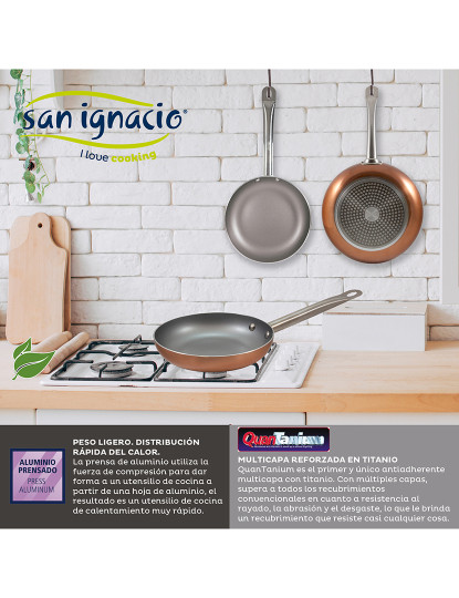 imagem de Conjunto de panelas de aço inoxidável San Ignacio Cassel de 12 peças com conjunto de panelas (18,20,22,24,26,28 cm) Bergner Professional Chef Copper Plus6