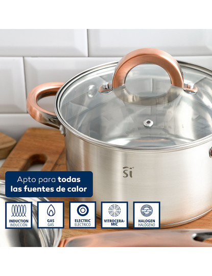 imagem de Conjunto de cozinha 10 peças em aço inoxidável 2xø16cm 2xø18cm 2xø20cm com tampa san ignacio3