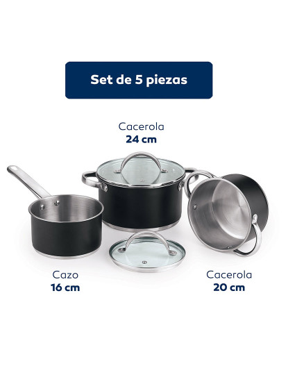 imagem de Conjunto de cozinha 5 peças ø16ø20ø24 com tampa + conjunto de panelas ø16ø20ø24 alumínio prensado san ignacio2