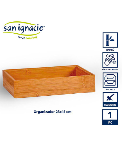 imagem de Organizador empilhável de bambu 23x15cm coleção Kinvara2