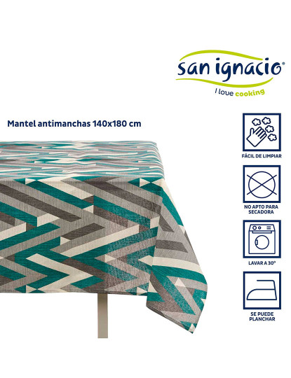 imagem de Toalha de mesa em lona resistente a manchas 140x180cm listra coleção Kinvara2