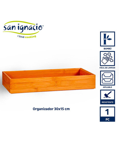 imagem de Organizador empilhável de bambu 30x15cm coleção Kinvara2