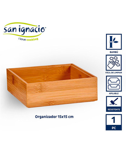 imagem de Organizador empilhável de bambu 15x15cm coleção Kinvara2