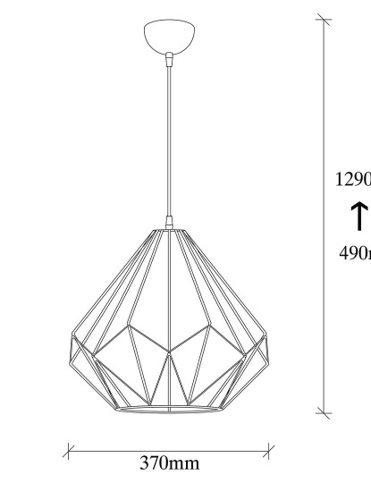 imagem de Candeeiro Teto Diamond-703-S Preto3