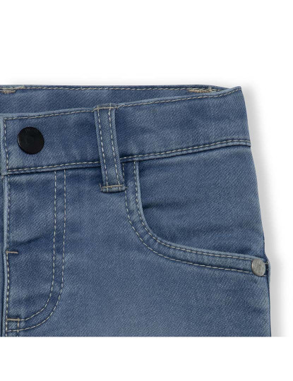 imagem de Calções jeans azul claro para menino, cinco bolsos, fecho frontal por botões Basics Baby3