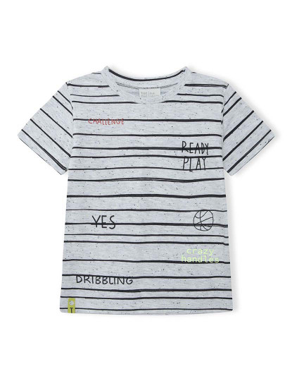 imagem de T-shirt algodão  cinza para menino com riscas de manga curta da coleção Play1