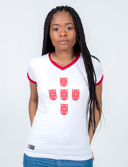 imagem de T-Shirt Rapariga Branca e Vermelha Júnior 1
