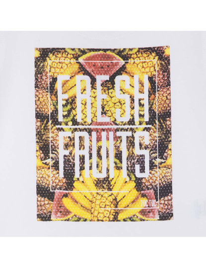 imagem de T-shirt branca de malha com estampado de frutas frescas para menino3