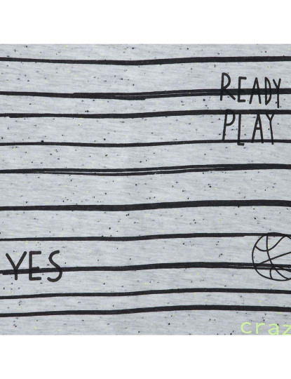 imagem de T-shirt algodão  cinza para menino com riscas de manga curta da coleção Play3