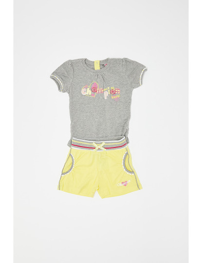 imagem de Conjunto T-shirt e Calções Bebé Cinza e Amarelo1