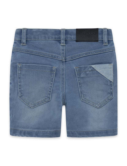 imagem de Calções jeans azul claro para menino, cinco bolsos, fecho frontal por botões Basics Baby2