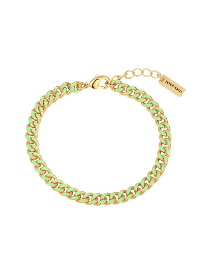 imagem de Pulseira ouro amarelo esmalte verde1