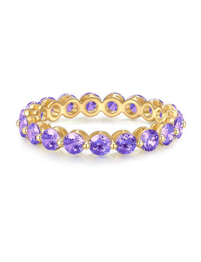 imagem de Anel ouro amarelo cristal violeta1