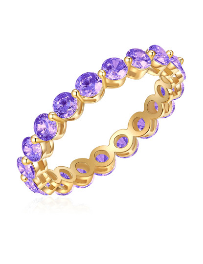 imagem de Anel ouro amarelo cristal violeta3