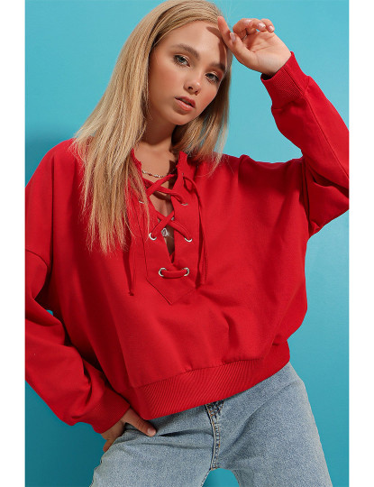 imagem de Sweatshirt Senhora Vermelho2