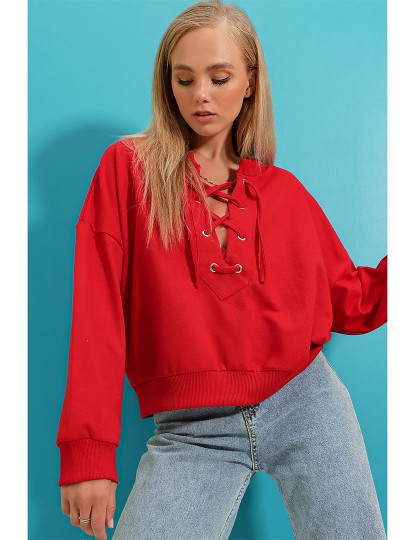 imagem de Sweatshirt Senhora Vermelho3