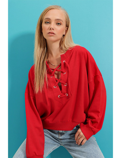 imagem de Sweatshirt Senhora Vermelho4