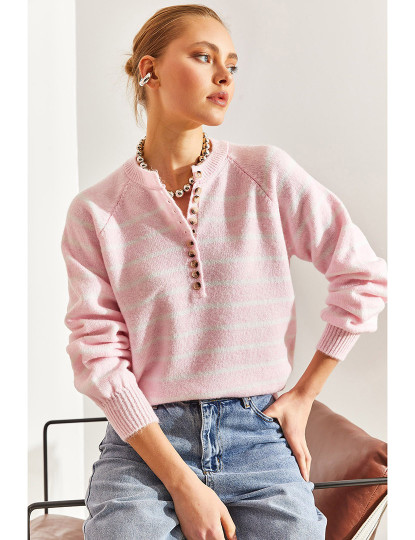 imagem de Sweatshirt de Senhora Rosa e Branco1