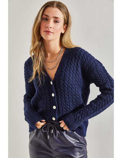 imagem de Cardigan de Senhora Azul escuro1