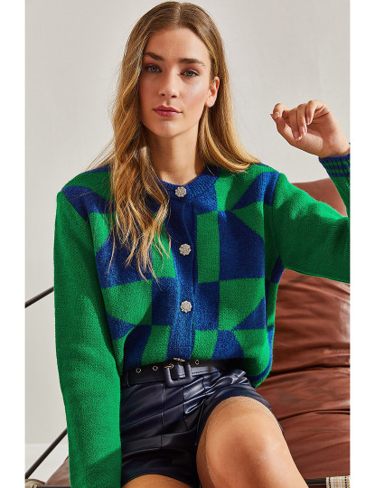 imagem de Cardigan de Senhora Azul e Verde1