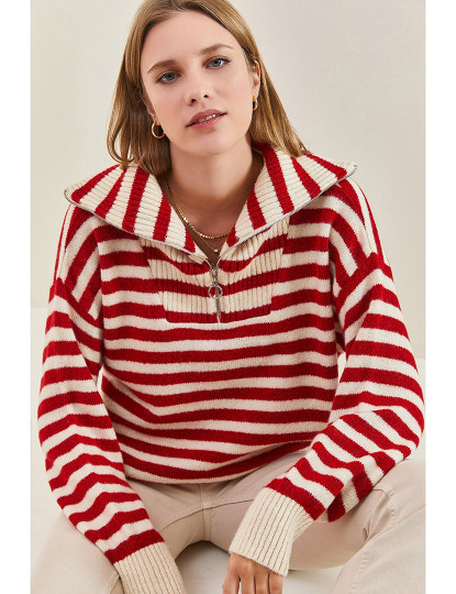 imagem de Sweatshirt de Senhora Bege e Vermelho1