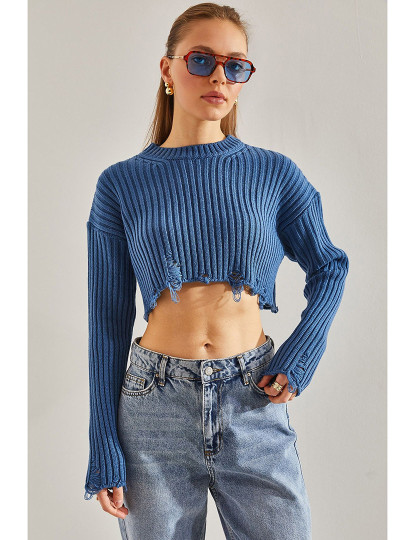 imagem de Sweatshirt de Senhora Azul índigo1