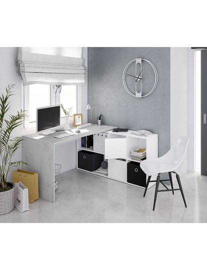 imagem de Secretária Office Branco/Cinza4