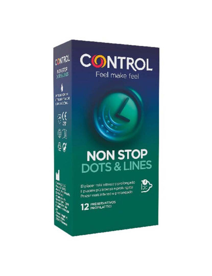 imagem de Preservativos Non Stop Dots & Lines Control (12 uds)1