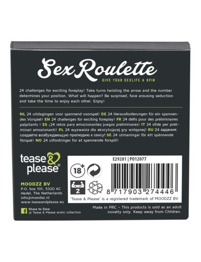 imagem de Jogo Erótico Sex Roulette Tease & Please Kamasutra4