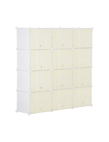 imagem de Armário Modular 12 Cubos Branco e Natural1