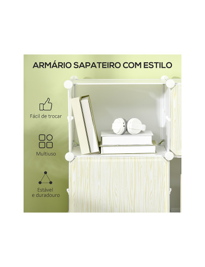 imagem de Armário Modular 12 Cubos Branco e Natural4