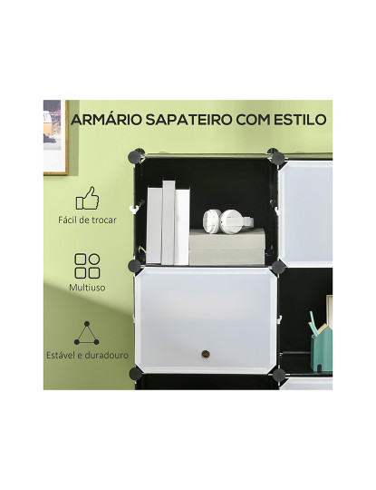 imagem de Armário Modular 12 Cubos Branco e Preto4