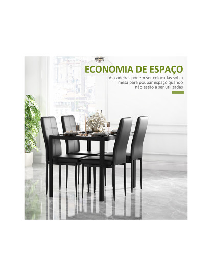 imagem de Conjunto Mesa Jantar + 4 Cadeiras Preto4