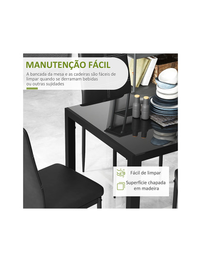 imagem de Conjunto Mesa Jantar + 4 Cadeiras Preto5