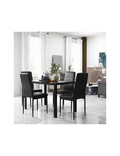 imagem de Conjunto Mesa Jantar + 4 Cadeiras Preto2