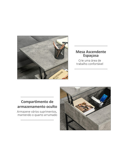 imagem de Mesa Centro Cinzento e Preto6