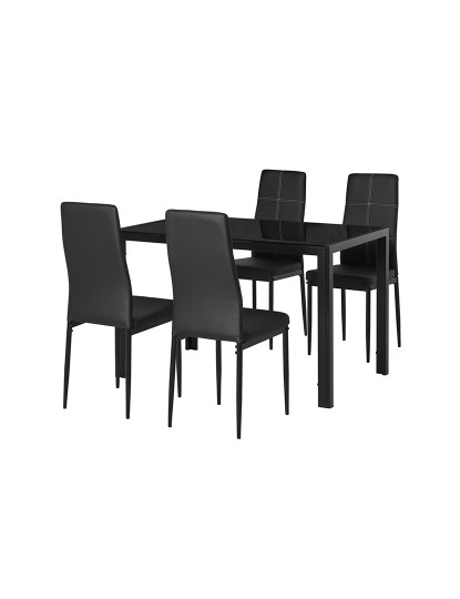 imagem de Conjunto Mesa Jantar + 4 Cadeiras Preto1