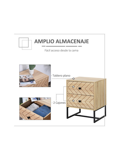 imagem de Mesa Cabeceira Color de madera natural5