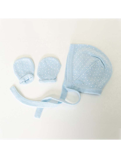 imagem de Conj. de Gorro  e luvas Menina Bebé Azul Claro3