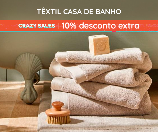 Têxtil Casa de Banho 100% Algodão - 10% Desconto Extra