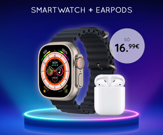 EarPods + Smartwatch Só 16,99Eur!