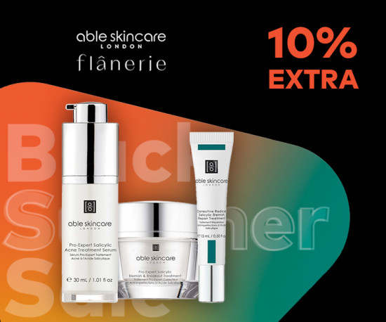 Black Summer Sales 10% Desconto Extra - Able & Flanerie - Cosmética Premium