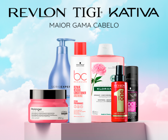 Maior Gama Cabelo - Revlon, Kativa, Tigi