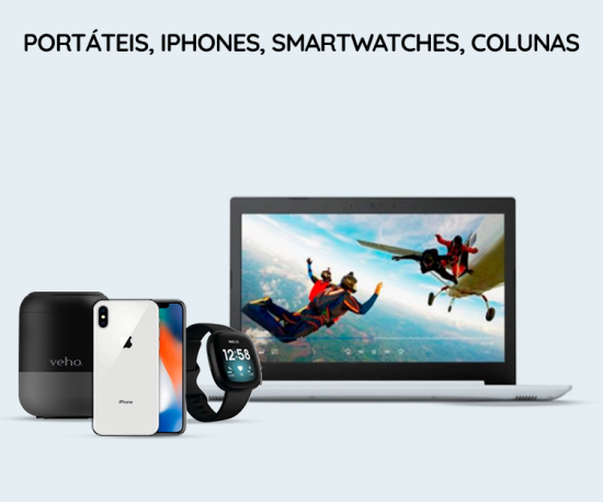 Portáteis, iPhones, Smartwatches, Colunas - Entregas Rápidas