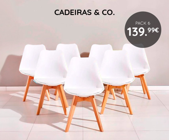 Pack 6 Cadeiras Lulea só 139,99€