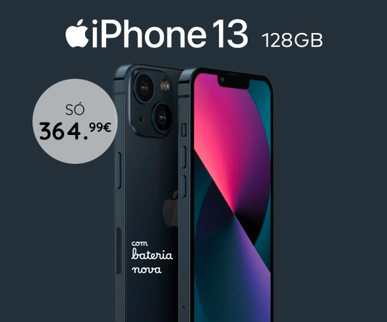 iPhone 13 128GB Bateria Nova só 364,99Eur